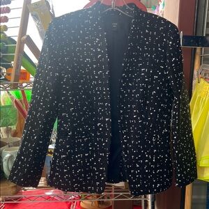 J. Crew Black and White Textured Blazer